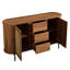 Rattan Sideboard with Sliding Doors & Drawers, Adjustable Storage Cabinet