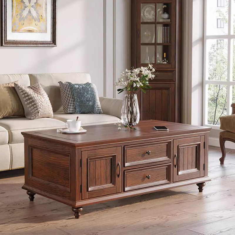 Table basse en noyer américain, Noyer foncé