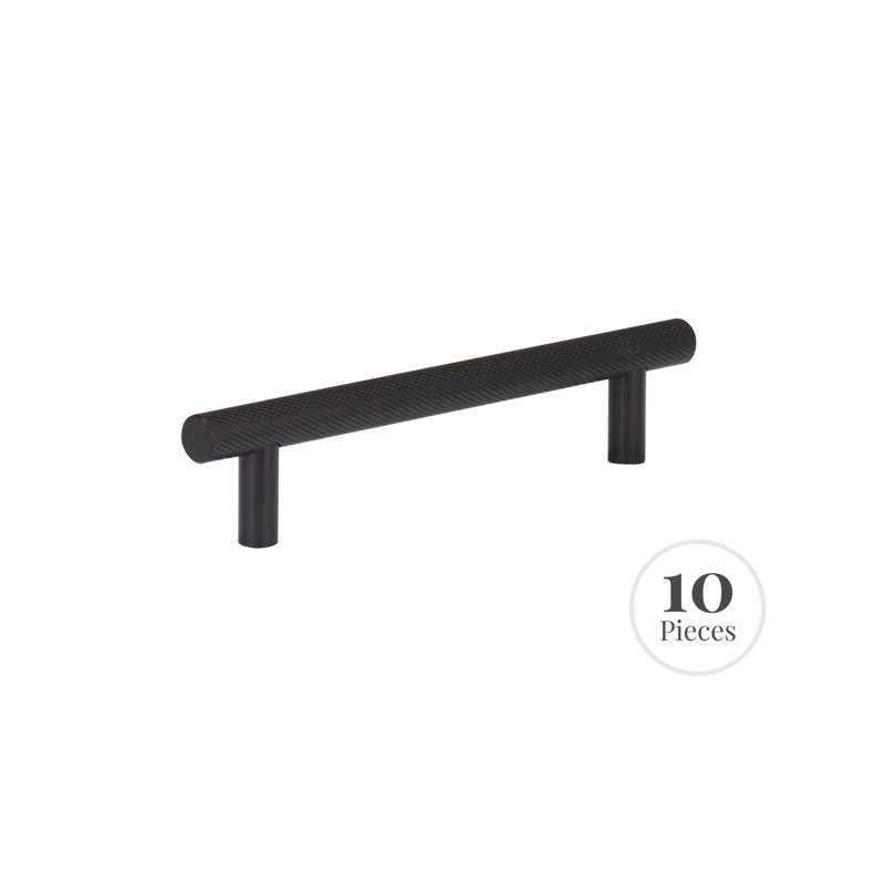 Kingston Brass Confluence Cabinet Knurled Pull for Kitchen (10-Pack), Matte Black