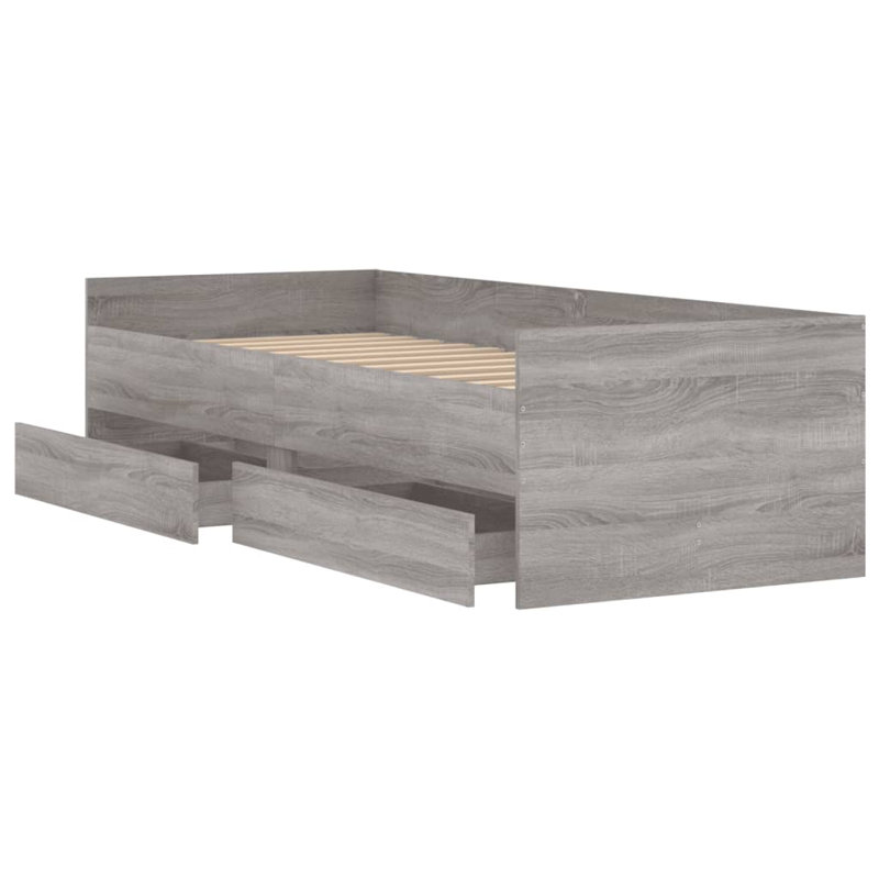 Nyarie Bed, Single ( 90 x 190 cm), Grey Sonoma