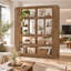 Ensemble de 2 paravents 71 "en bois avec tablettes de rangement ouvertes