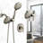 Brushed Nickel Rain Shower Head With Handheld - Water Saving Spray Patterns 6 1.8 Gpm Flow & Diverter Valve-117092686