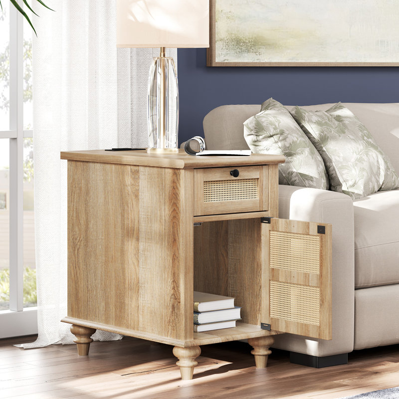 Arnalda End Table with Storage and Built-In Outlets