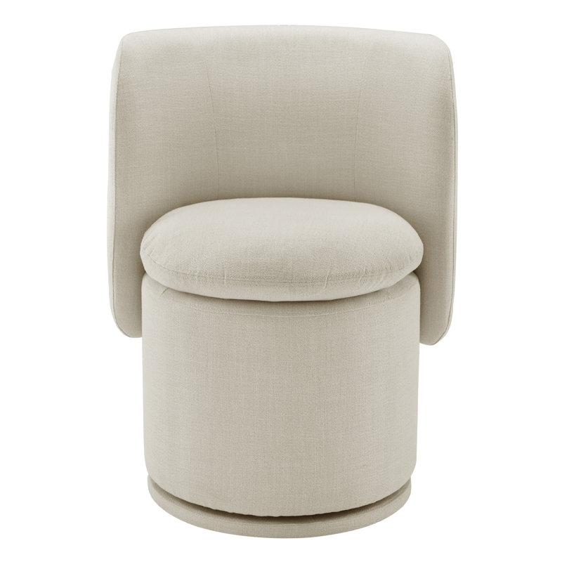 Adrielle Swivel Barrel Chair with Tear-Resistant Fabric, Effie Linen Performance