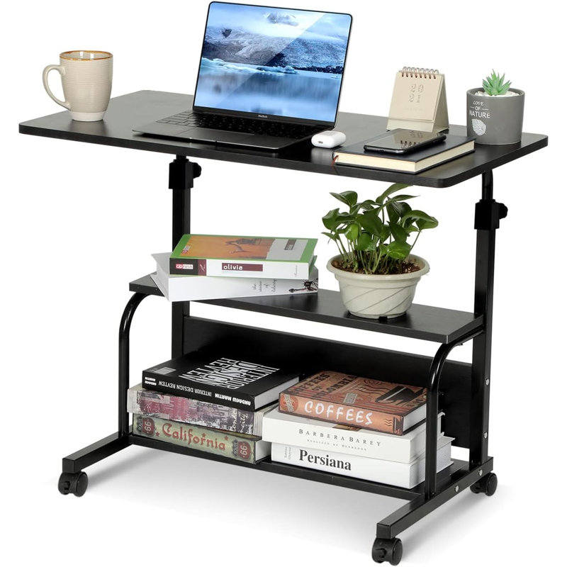 Mayu Aluminum Computer Desk, Black