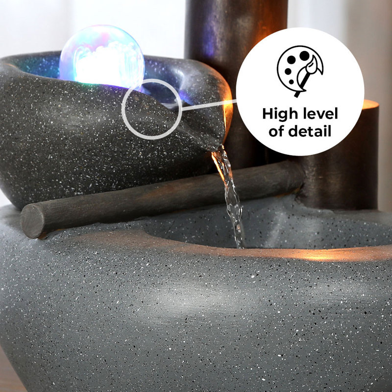 Vikki Weather Resistant Floor Fountain with Light