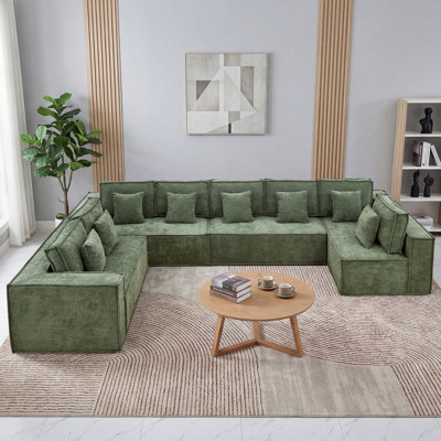 Canapé modulaire surdimensionné à compression 8 places 167 po 167 po