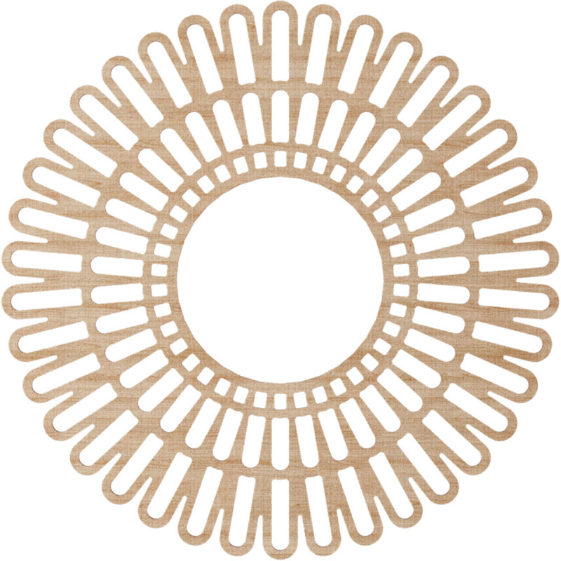 Médaillon de plafond en bois Cornellius, H 38 po x l 38 po x P 0,38 po, Aulne
