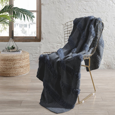 Modern Threads Farrah Acrylic Fur Throw In Charcoal