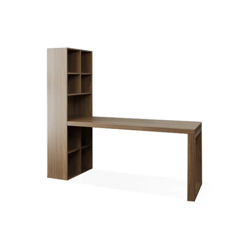 Bureau rectangulaire en bois massif noyer, H 29,53 po x l 62,99 po x P 23,62 po, Retour à gauche