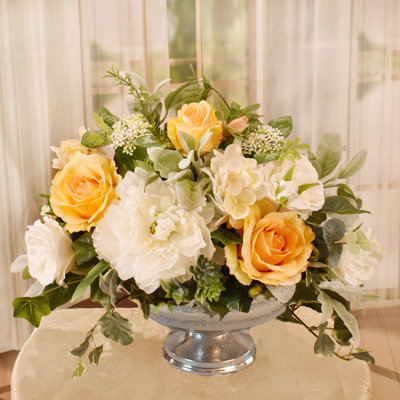 Faux Silk Arrangement in Vase