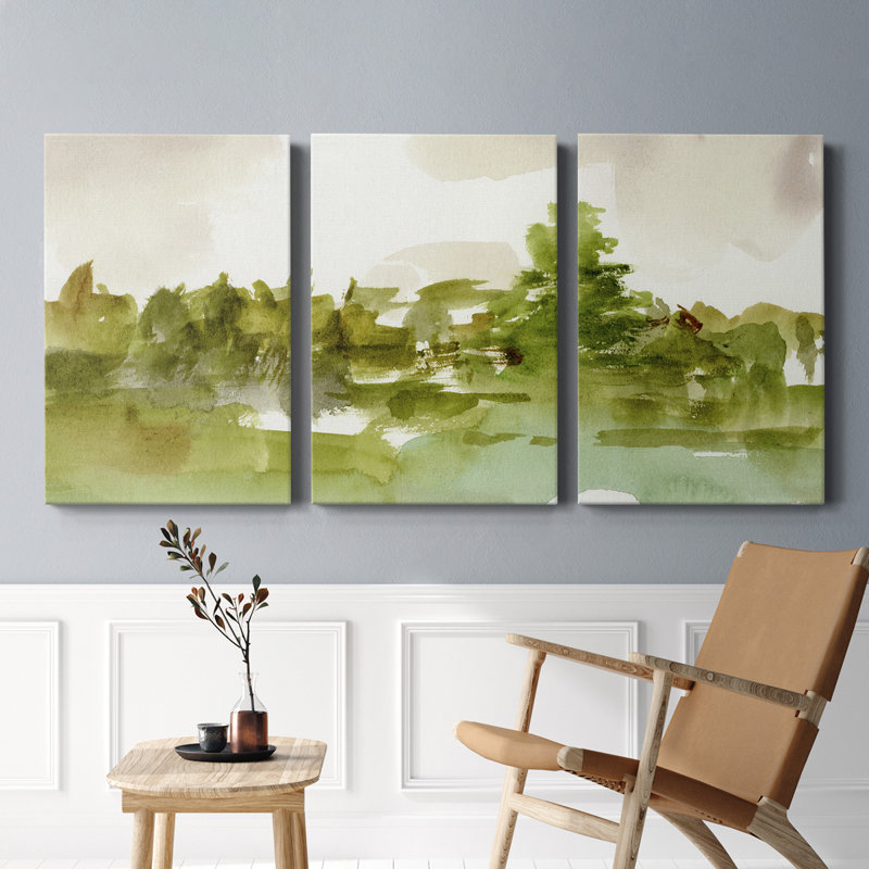 Morning Retreat II - Toile tendue avec châssis de qualité supérieure - Prêt à être accroché, H 27 po x l 54 po x P 1 po