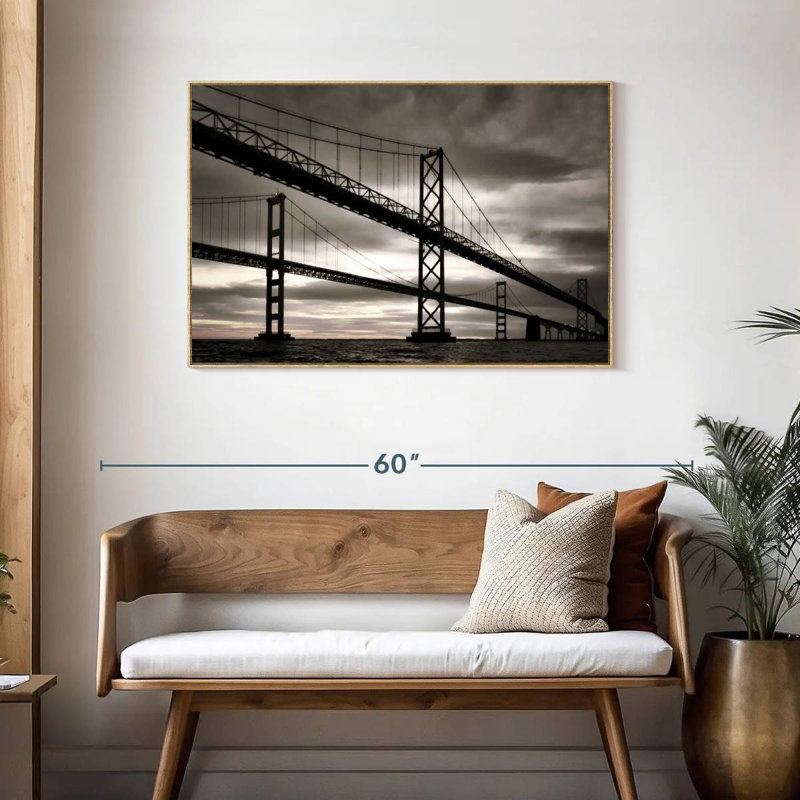 Pont Chesapeake, Cadre flottant en bois naturel, 43 po x 29 po