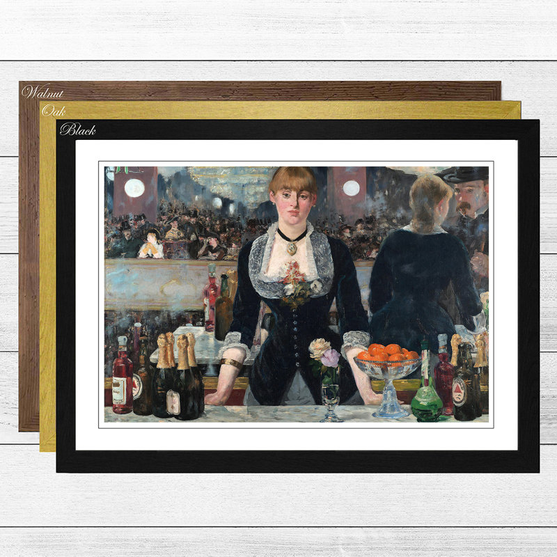 A Bar at the Folies Bergere by √âdouard Manet - Framed Print, Walnut