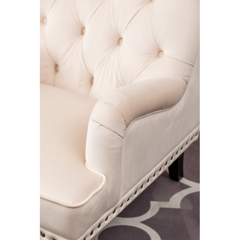Garrett Velvet Armchair, Beige