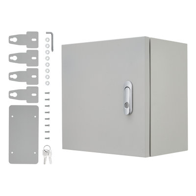 Outdoor/Indoor Steel Electrical Junction Box, NEMA 4X Enclosure with Mounting Plate, IP67 Weatherproof