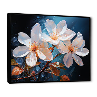 Plumeria blanc transparent sérénité sur toile