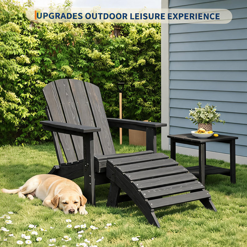 Repose-pieds pliant Adirondack avec manette de jeu, Noir