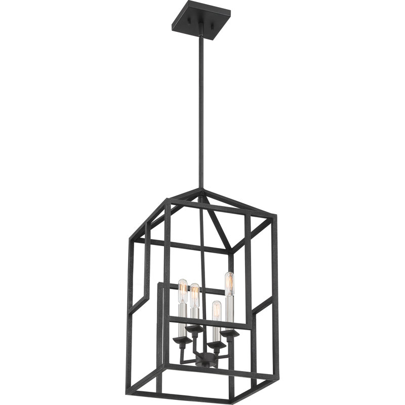 Luminaire suspendu géométrique 4 lumières lanternes Roseanna