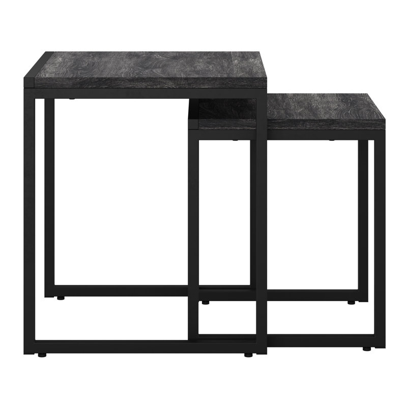 Isabelyn Square Nesting Side Tables, Black
