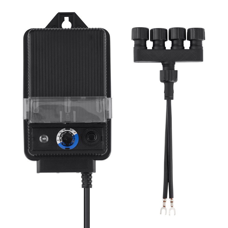60 Watt Black Outdoor Transformer with Timer
