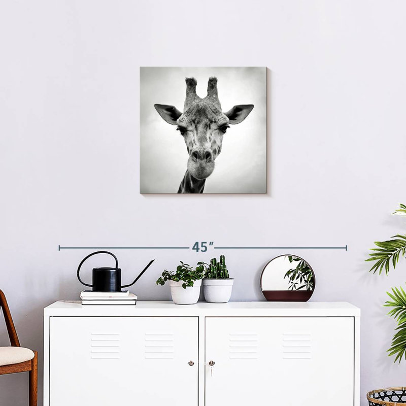 Crowle Giraffe BW, 20" H x 20" W
