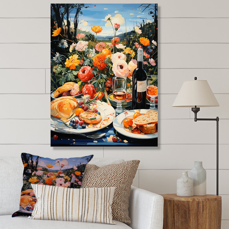 Pique-nique français à Bordeaux I - Décoration murale repas et pique-niques, Toile tendue, H 20 po x l 12 po x P 1 po