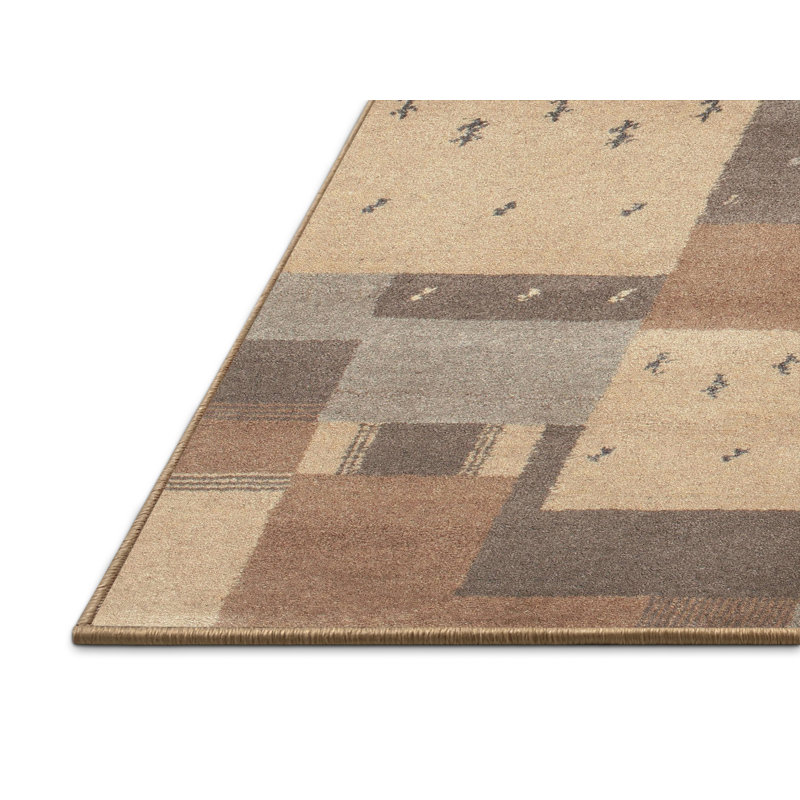 Tapis contemporain gris / brun, Rectangle 5 pi x 8 pi