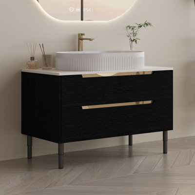 Meuble-lavabo deux-en-un en céramique