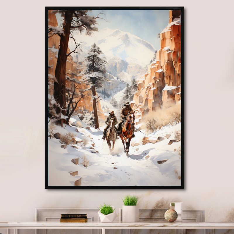 «Xalen Cowboy On The Trail II», reproduction sur toile, H 40 po x l 30 po x P 1,5 po, Cadre flottant noir