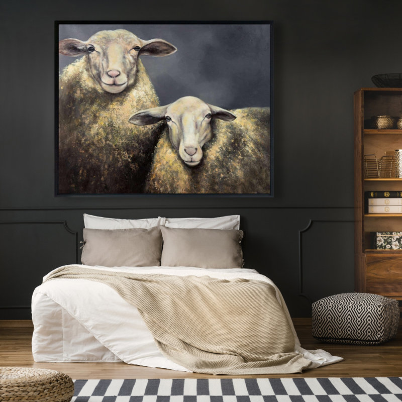 Deux moutons, reproduction sur toile