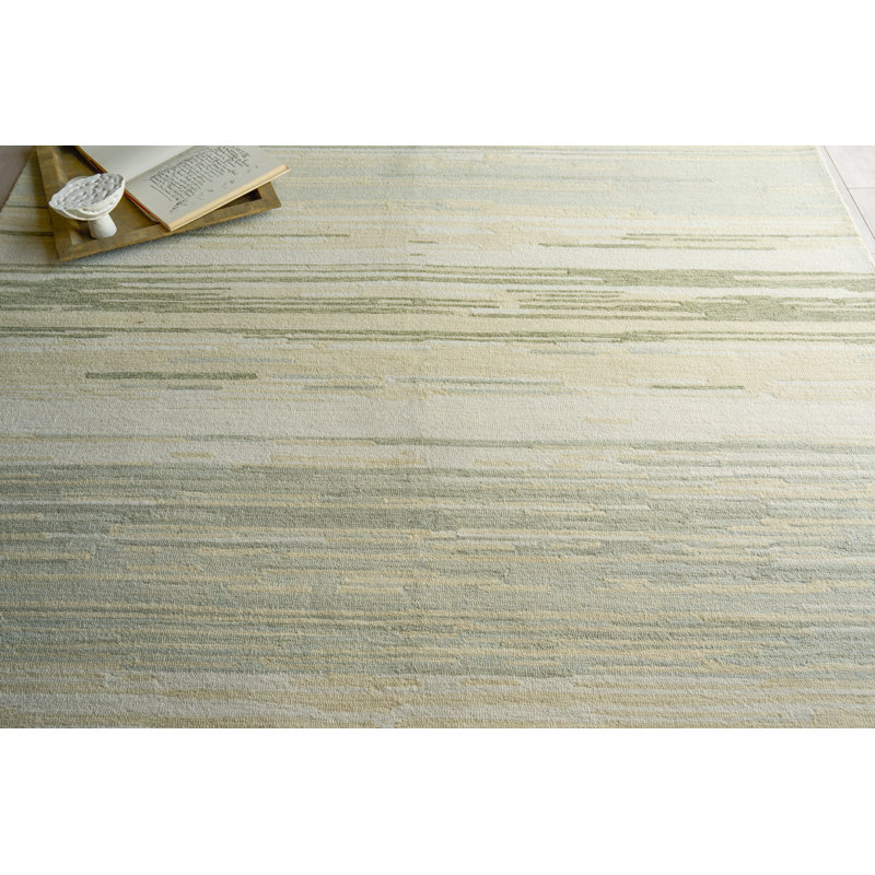 Acacia Hand Tufted New Zealand Wool Green/Ivory Area Rug, 14'X18'