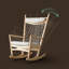 Chaise berçante en bois massif