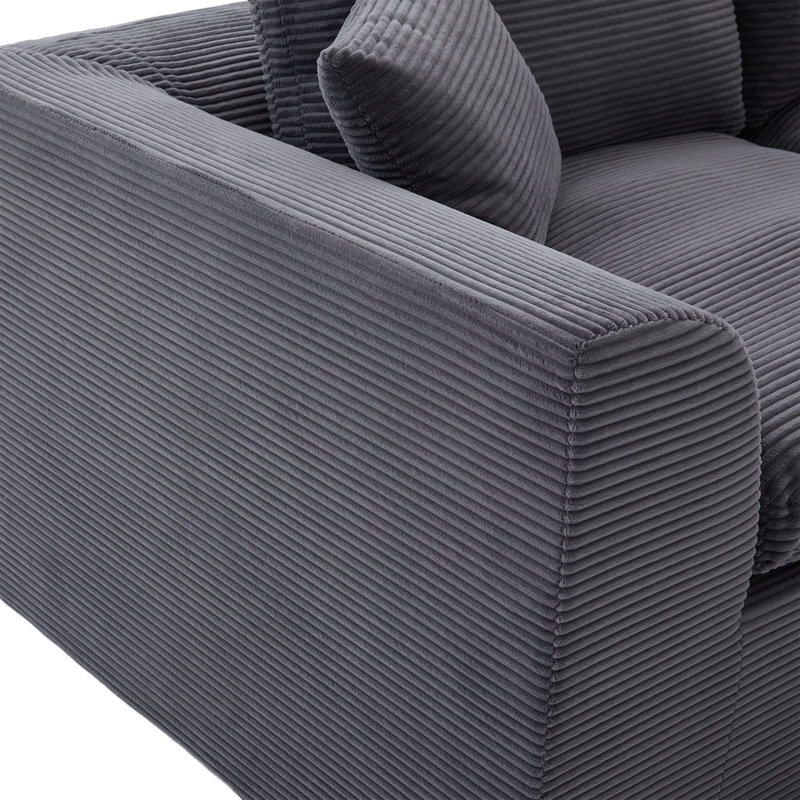 Modular Sectional Sofa Cloud Couch, Dark Gray