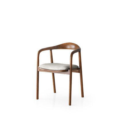 Modern Scandinavian Chair, Light Gray, 20.5 x 20.1 x 30.3 inches | 100% Hornbeam Wood with 0.7-inch Thickness, Linen Fabric Seat on Plywood | Stylish & Comfortable Design for Living Room & Office Spaces