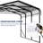 Carport Canopy 10X15 Heavy Duty,Metal Carport With Reinforced Structrure And Base,Outdoor Garage Car Shelter Frame For Pickup, Boat, Car And Tractors,Black