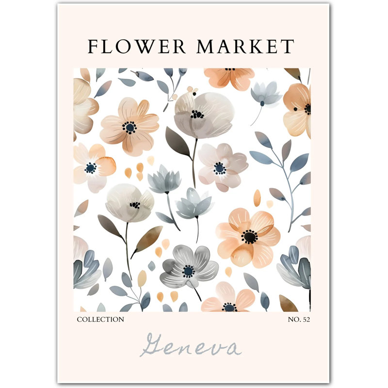 Geneva Soft Neutral Bloom Print – Elegant Swiss-Inspired Minimal Floral Art, 30 cm H x 21 cm W