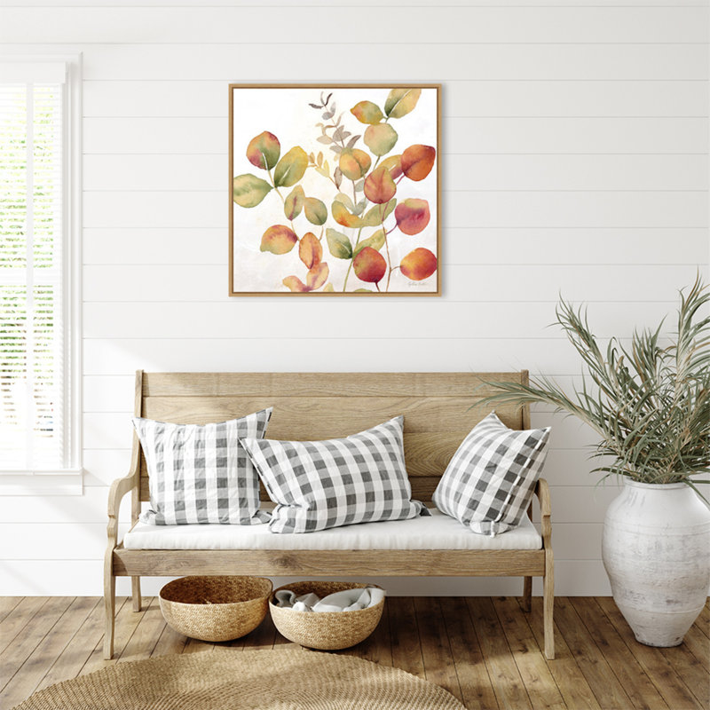«Eucalyptus Leaves Fall I» par Cynthia Coulter, reproduction d'art sur toile encadrée, H 30 po x l 30 po
