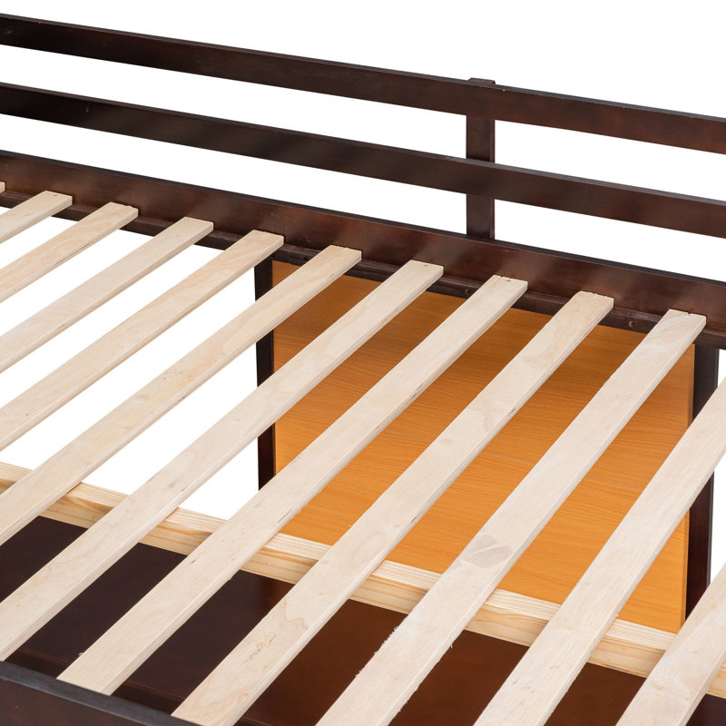 Lit mezzanine simple avec bureau et Fascination - Fabrication en bois massif au choix, Lit simple, Espresso