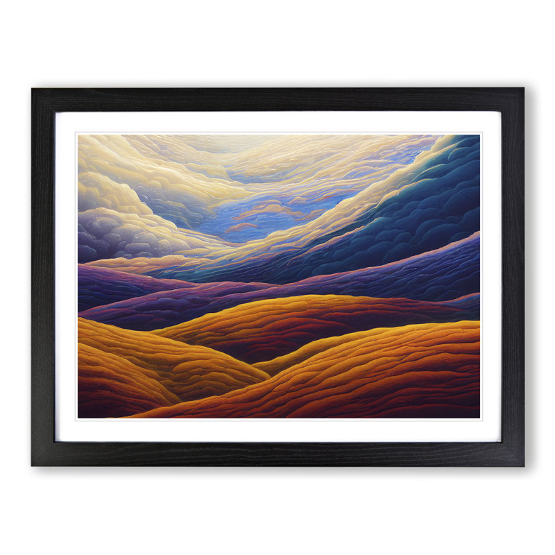 Stimulating Mountains - Framed Print, 46cm H x 64cm W x 2cm D, Black Framed