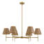 Luminaire suspendu industriel industriel à 6 lumières Boho Rattan Chandelier