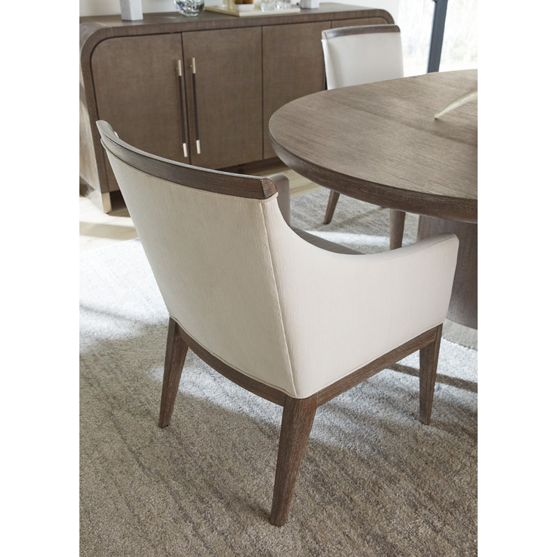Modern Mood Upholstered Arm Chair, Dark Wood/Mink, Dark Wood/Mink