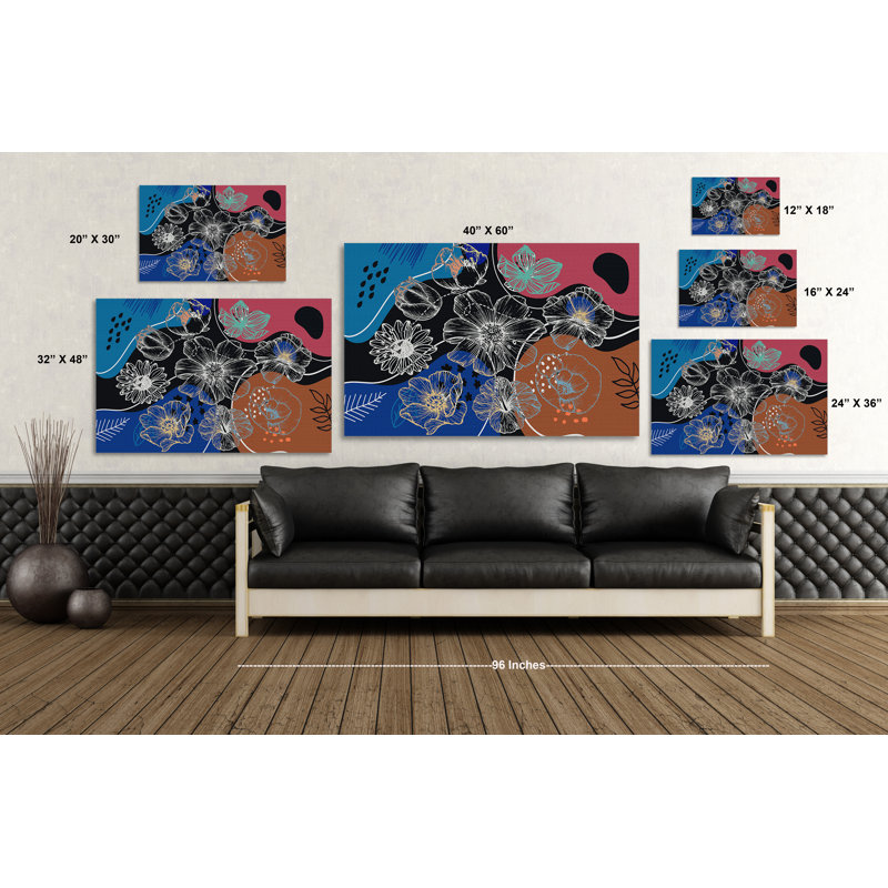 Boho Bloom I - impression sur toile tendue, H 12 po x l 18 po x P 1,5 po