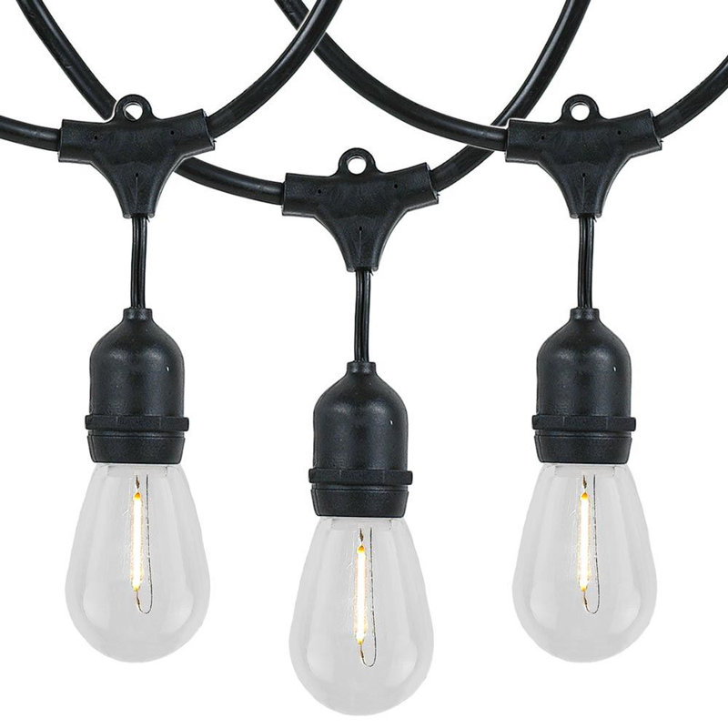 Outdoor 24 - Bulb 48'' Plug-in String Light, Black