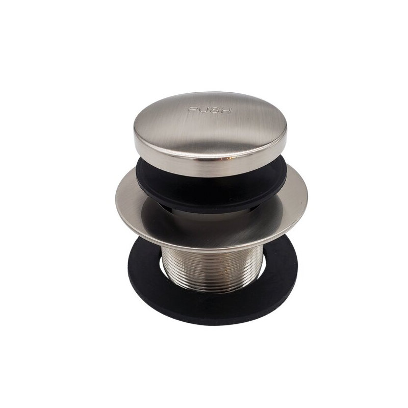 1-3/8" NPSM Tip-Toe Bathtub Drain - Fine Thread, Stainless Steel