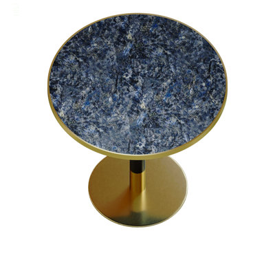Table bistro ronde de 31,5 pouces avec plateau en faux marbre et plateau en métal robuste, facile à assembler, diamètre de la structure en métal robuste