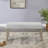 Garance Light Oak Finish Dining Bench With Light Gray Fabric
