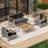  4 PCS Aluminum Patio Conversation Set with 5.9" Cushions, Sofa, 2 Armchairs & Coffee Table-903925537-903925551-977544967
