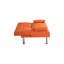 Lit orange de 67 po avec double pliage et table basse pour bureau, 3 positions réglables, revêtement en velours, pieds en métal, design compact pour salon, 2 sièges multifonctionnels à angles multiples, velours doux.