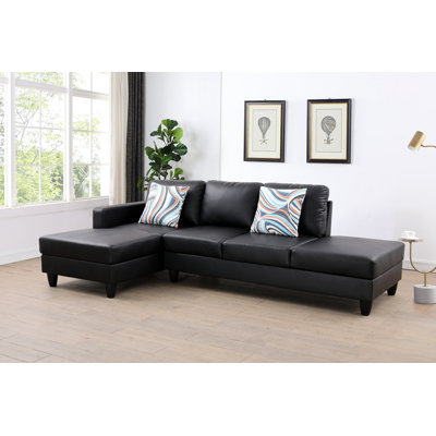 Kerriana Faux Leather 102" Wide Sectional Sofa & Chaise